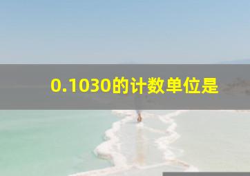 0.1030的计数单位是