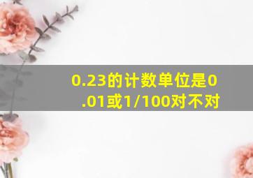 0.23的计数单位是0.01或1/100对不对