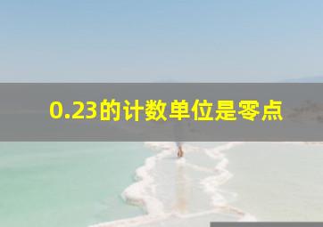 0.23的计数单位是零点