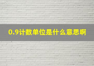 0.9计数单位是什么意思啊