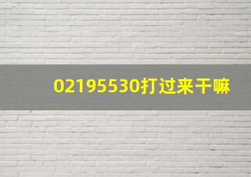 02195530打过来干嘛