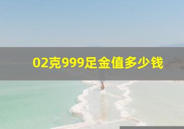 02克999足金值多少钱