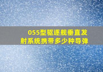 055型驱逐舰垂直发射系统携带多少种导弹