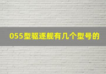 055型驱逐舰有几个型号的