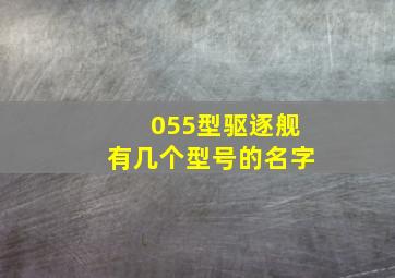 055型驱逐舰有几个型号的名字