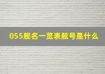 055舰名一览表舷号是什么