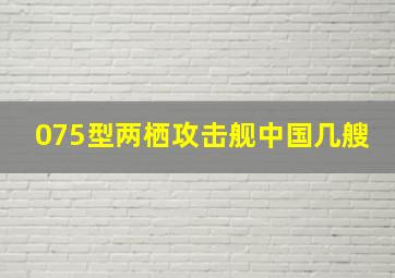 075型两栖攻击舰中国几艘