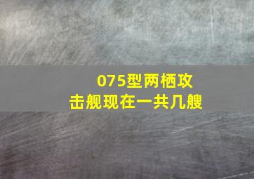 075型两栖攻击舰现在一共几艘