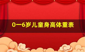 0一6岁儿童身高体重表