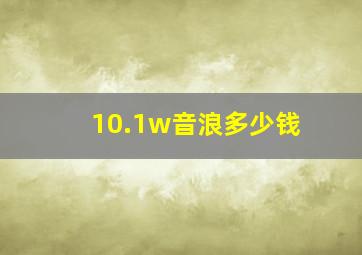 10.1w音浪多少钱