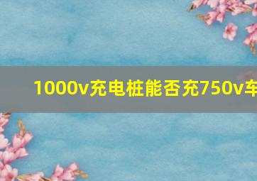 1000v充电桩能否充750v车