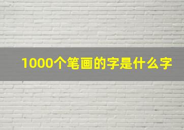 1000个笔画的字是什么字