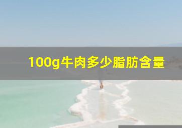 100g牛肉多少脂肪含量