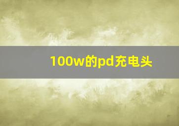 100w的pd充电头