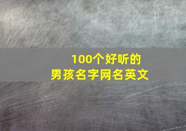 100个好听的男孩名字网名英文