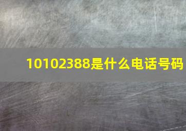 10102388是什么电话号码