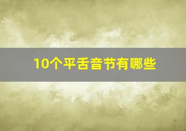 10个平舌音节有哪些