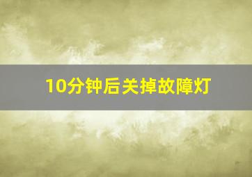 10分钟后关掉故障灯