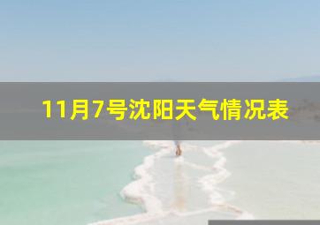 11月7号沈阳天气情况表