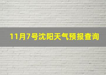 11月7号沈阳天气预报查询