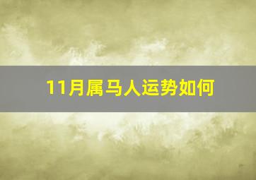 11月属马人运势如何