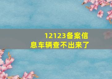 12123备案信息车辆查不出来了