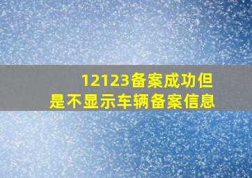 12123备案成功但是不显示车辆备案信息