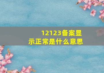 12123备案显示正常是什么意思