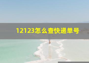 12123怎么查快递单号