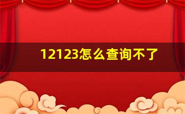 12123怎么查询不了