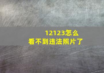 12123怎么看不到违法照片了