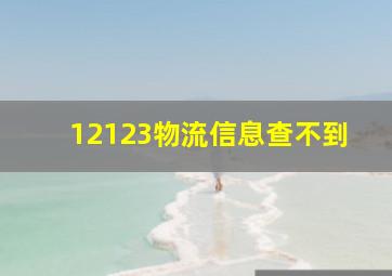 12123物流信息查不到