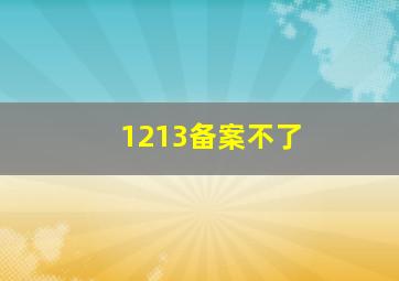 1213备案不了