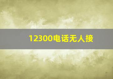 12300电话无人接