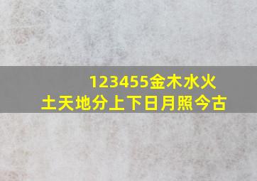 123455金木水火土天地分上下日月照今古