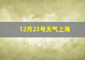 12月23号天气上海