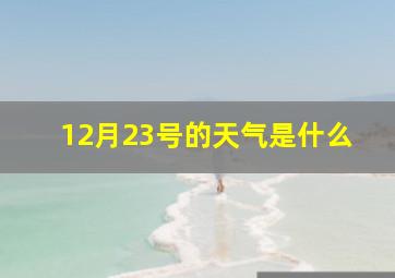 12月23号的天气是什么