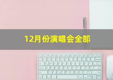 12月份演唱会全部