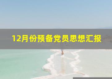 12月份预备党员思想汇报