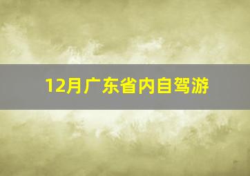 12月广东省内自驾游