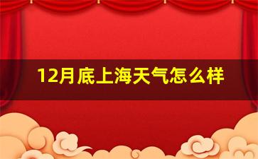 12月底上海天气怎么样