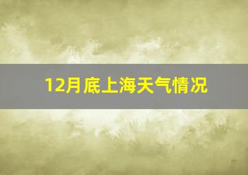 12月底上海天气情况