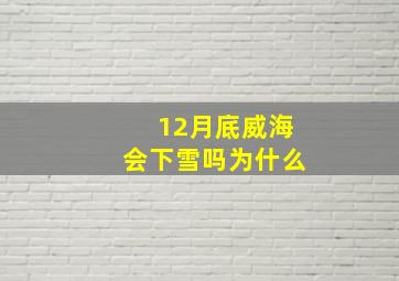 12月底威海会下雪吗为什么