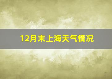 12月末上海天气情况