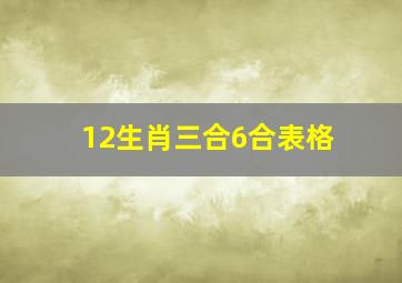 12生肖三合6合表格