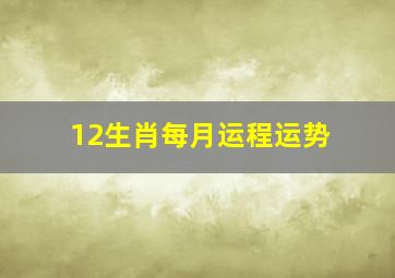 12生肖每月运程运势