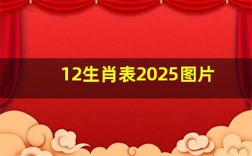 12生肖表2025图片