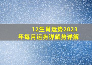 12生肖运势2023年每月运势详解势详解