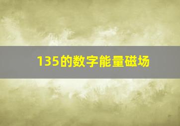 135的数字能量磁场