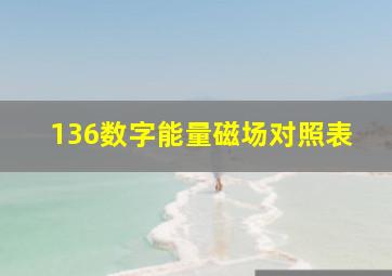 136数字能量磁场对照表